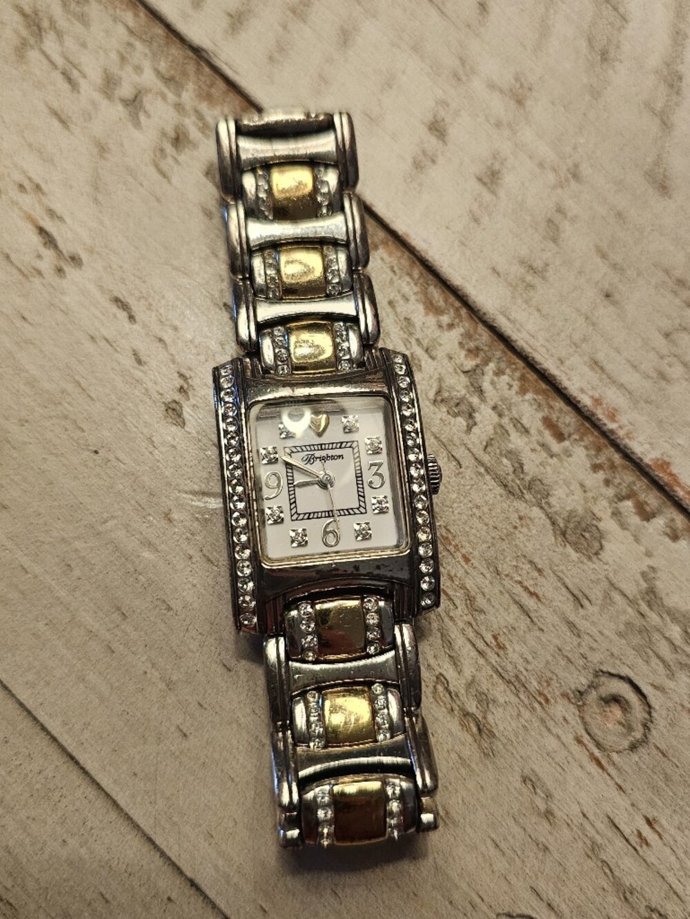 Brighton Turin Two-Tone Crystal Accent Women's Bracelet Watch - Silver & Gold